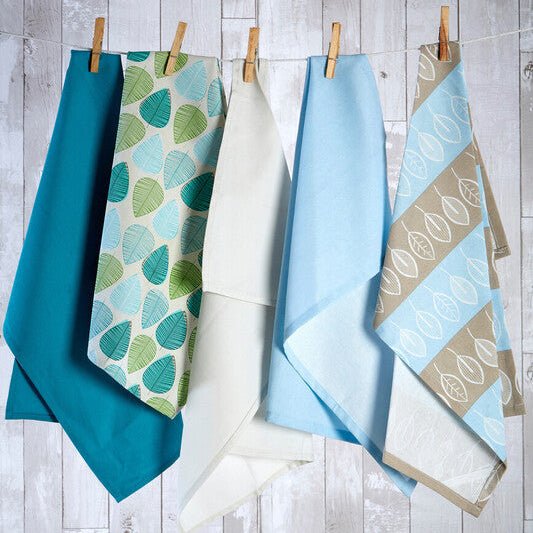 Set Of Three Green Leaf Tea Towels - Joe’s Haven
