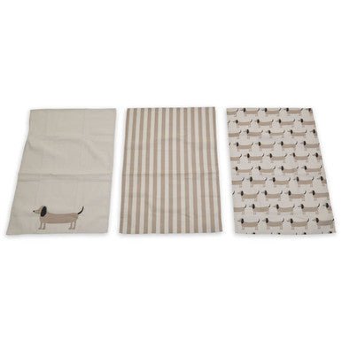 Set Of Three Sausage Dog Tea Towels - Joe’s Haven