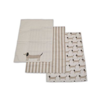 Set Of Three Sausage Dog Tea Towels - Joe’s Haven