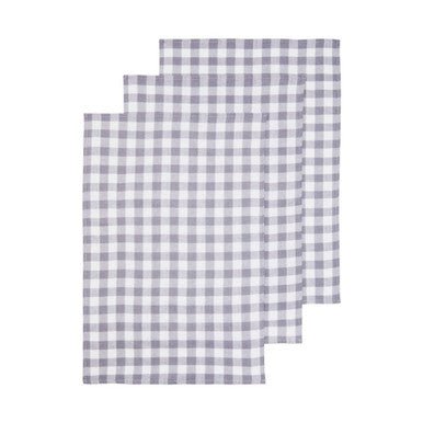 Doro Set Of Three Grey And White Cotton Tea Towels - Joe’s Haven