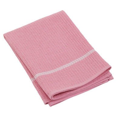 Doro Set Of Three Waffle Pink And White Tea Towels - Joe’s Haven