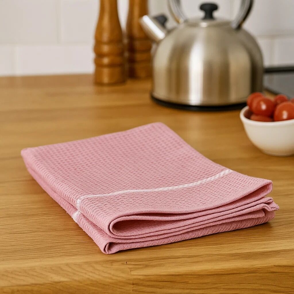 Doro Set Of 3 Pink and White Waffle Tea Towels - Joe’s Haven