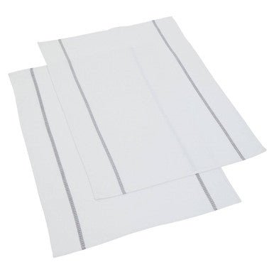 Doro Set Of 3 White and Grey Violet Waffle Tea Towels - Joe’s Haven