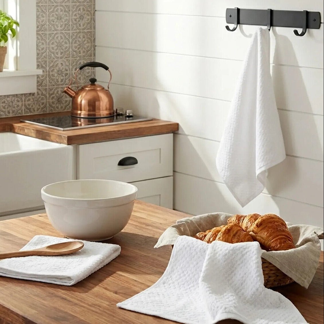 Doro Set Of 3 White Terry Tea Towels - Joe’s Haven