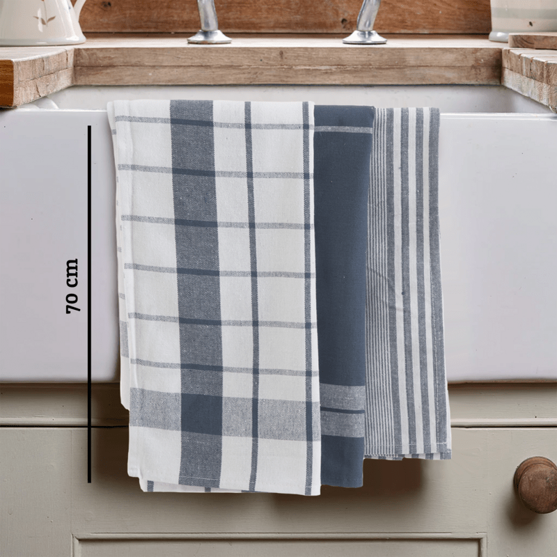 Doro Set Of Three Grey And White Tea Towels - Joe’s Haven
