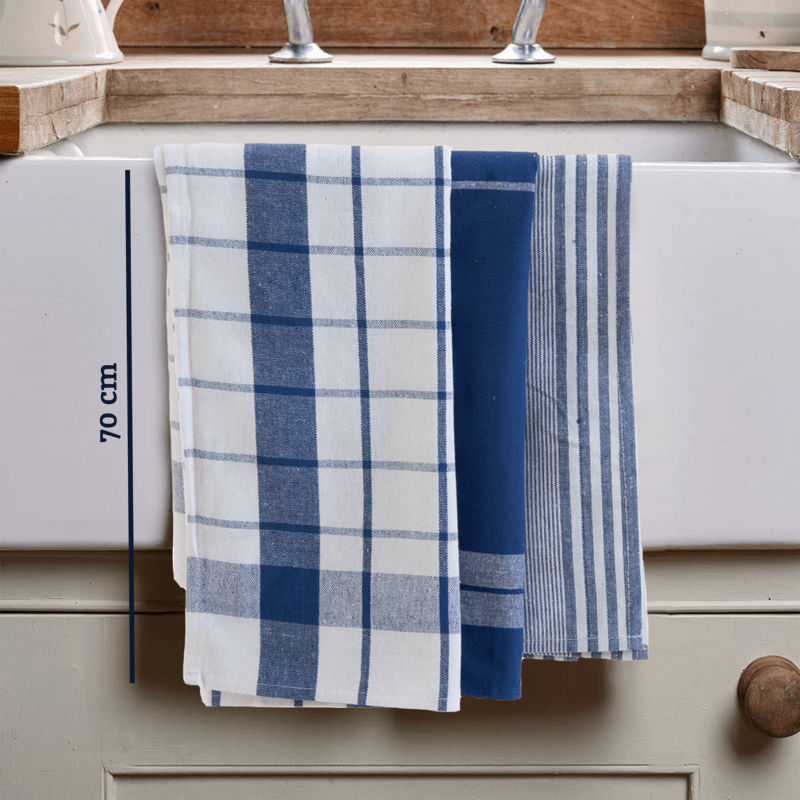 Doro Set Of Three Blue And White Tea Towels - Joe’s Haven