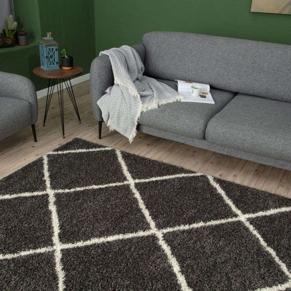 Moroccan Dark Grey Shaggy Rug | 540 - Joe’s Haven