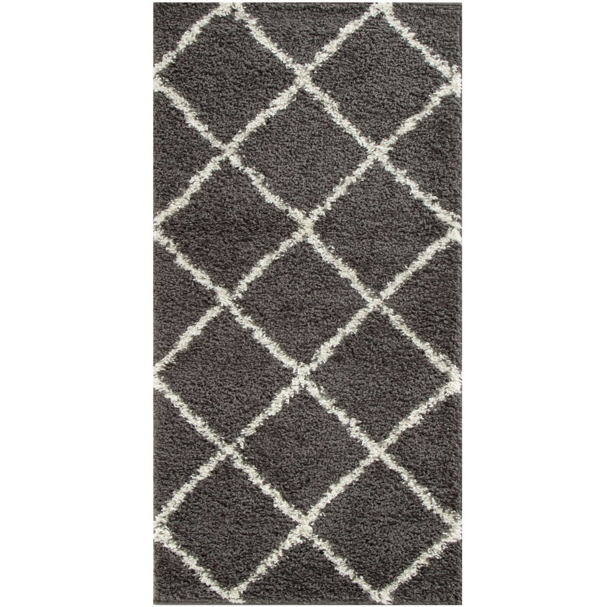 Moroccan Dark Grey Shaggy Rug | 540