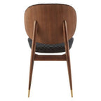 Kenso Black Leather and Walnut Wood Dining Chair - Joe’s Haven