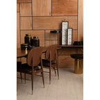 Kenso Black Leather and Walnut Wood Dining Chair - Joe’s Haven