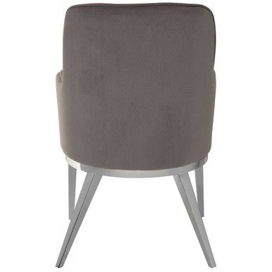 Eliza Grey Velvet Dining Chair With Silver Finish Legs - Joe’s Haven