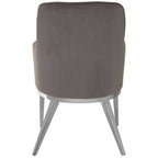 Eliza Grey Velvet Dining Chair With Silver Finish Legs - Joe’s Haven