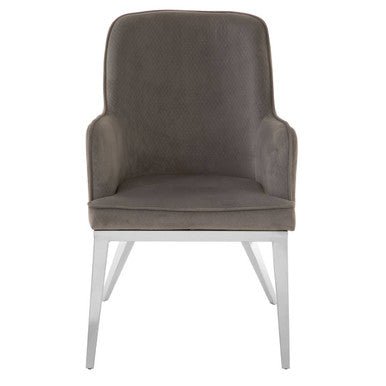 Eliza Grey Velvet Dining Chair With Silver Finish Legs - Joe’s Haven