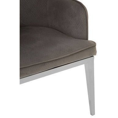 Eliza Grey Velvet Dining Chair With Silver Finish Legs - Joe’s Haven