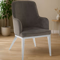 Eliza Grey Velvet Dining Chair With Silver Finish Legs - Joe’s Haven