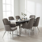 Eliza Grey Velvet Dining Chair With Silver Finish Legs - Joe’s Haven