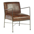 Hoxton Brown Leather Lounge Chair - Joe’s Haven