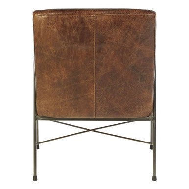 Hoxton Brown Leather Lounge Chair - Joe’s Haven
