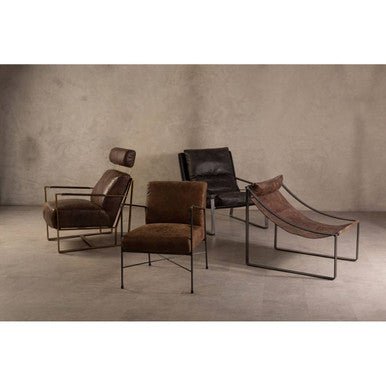 Hoxton Brown Leather Lounge Chair - Joe’s Haven