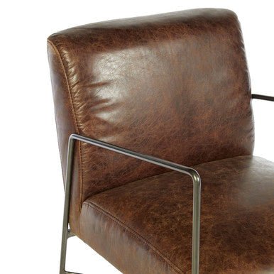 Hoxton Brown Leather Lounge Chair - Joe’s Haven