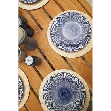 Brown Slatted Teak Wood Dining Table with Nickel Finish Hairpin Legs, Nandri - Joe’s Haven