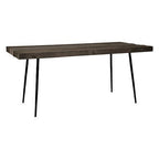 Rustic Oak Rectangular Dining Table with Black Finish Iron Legs, Mason - Joe’s Haven