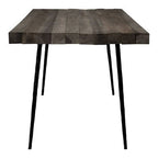 Rustic Oak Rectangular Dining Table with Black Finish Iron Legs, Mason - Joe’s Haven