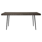 Rustic Oak Rectangular Dining Table with Black Finish Iron Legs, Mason - Joe’s Haven