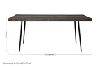 Rustic Oak Rectangular Dining Table with Black Finish Iron Legs, Mason - Joe’s Haven