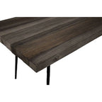 Rustic Oak Rectangular Dining Table with Black Finish Iron Legs, Mason - Joe’s Haven
