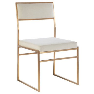 Mian Milky White Velvet Dining Chair - Joe’s Haven