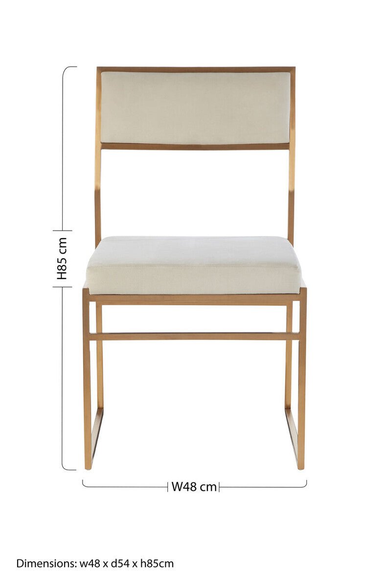 Mian Milky White Velvet Dining Chair - Joe’s Haven