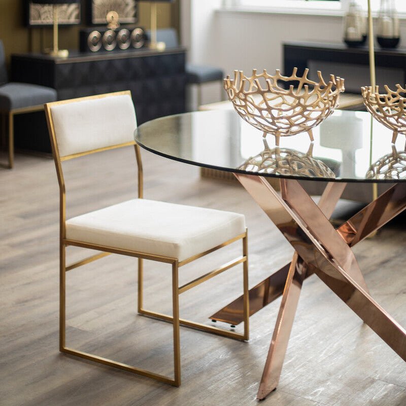 Mian Milky White Velvet Dining Chair - Joe’s Haven