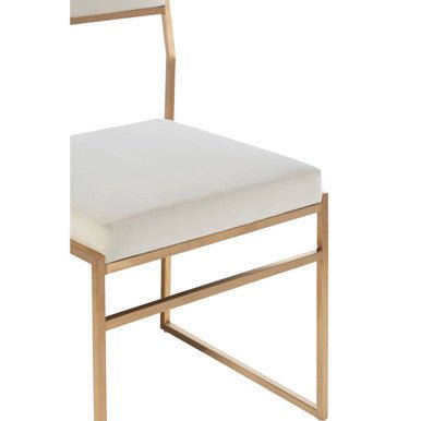 Mian Milky White Velvet Dining Chair - Joe’s Haven