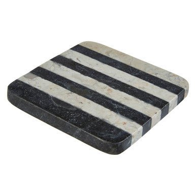 Sura Set Of 4 Cream And Black Marble Coasters - Joe’s Haven