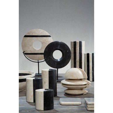 Sura Set Of 4 Cream And Black Marble Coasters - Joe’s Haven