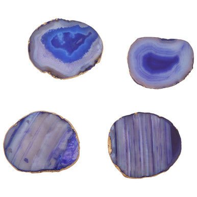 Bowerbird Agata Blue And Gold Coasters - Joe’s Haven
