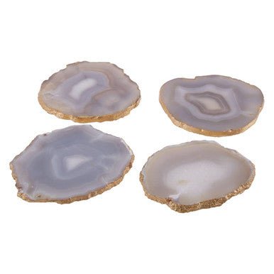 Bowerbird Agata Set of 4 Agate Grey and Gold Coasters - Joe’s Haven