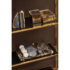 Bowerbird Agata Set of 4 Agate Grey and Gold Coasters - Joe’s Haven
