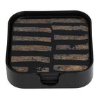 Celina Set Of Four Square Black and Gold Coasters - Joe’s Haven