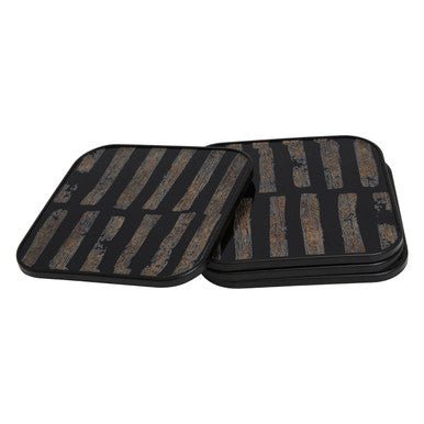Celina Set Of Four Square Black and Gold Coasters - Joe’s Haven