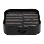 Celina Set Of Four Square Black and Gold Coasters - Joe’s Haven