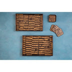Celina Set Of Four Square Black and Gold Coasters - Joe’s Haven