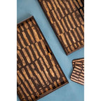 Celina Set Of Four Square Black and Gold Coasters - Joe’s Haven
