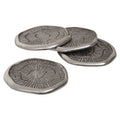 Silva Set Of Four Oak Effect Silver Top Coasters - Joe’s Haven