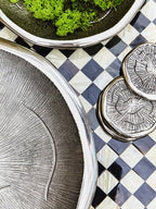 Silva Set Of Four Oak Effect Silver Top Coasters - Joe’s Haven