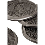 Silva Set Of Four Oak Effect Silver Top Coasters - Joe’s Haven
