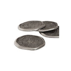Silva Set Of Four Oak Effect Silver Top Coasters - Joe’s Haven