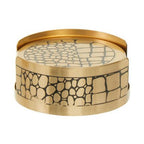 Meko Set of 4 Gold Finish Croc Pattern Coasters And Holder - Joe’s Haven