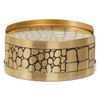 Meko Set of 4 Gold Finish Croc Pattern Coasters And Holder - Joe’s Haven
